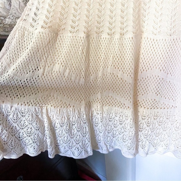 Farm Rio Dress Anthropologie Crochet Maxi Strapless Beach White XL NWT - Picture 3 of 7